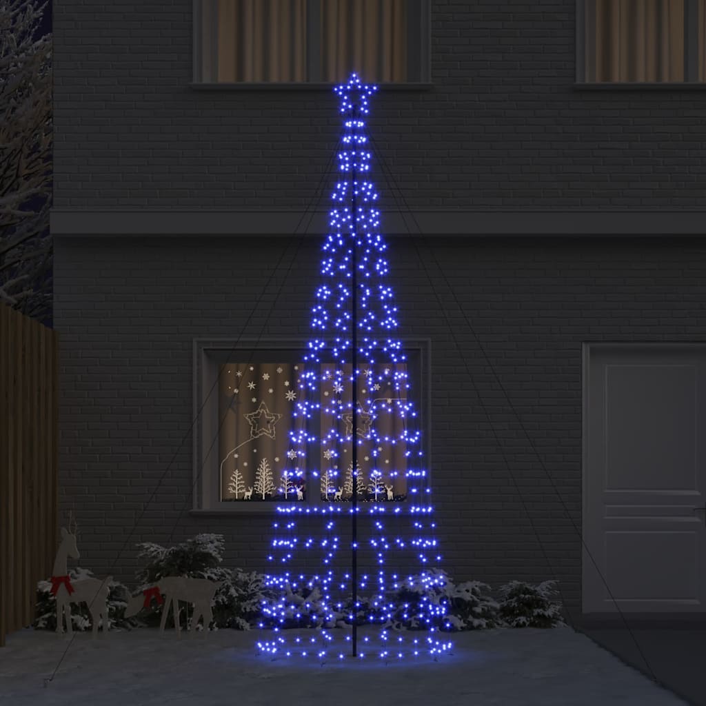 LED Weihnachtsbaum mit Erdspießen Blau 400 cm Eisen