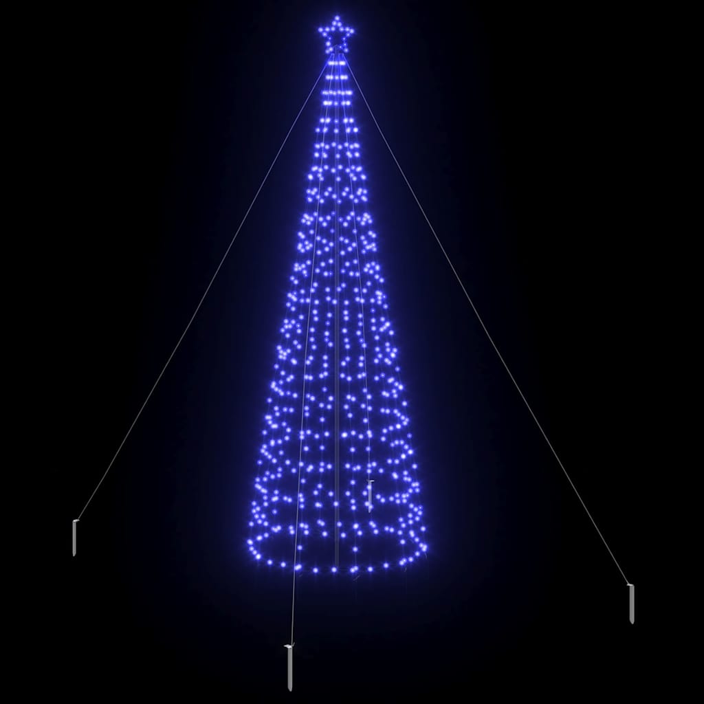 LED Weihnachtsbaum mit Erdspießen Blau 400 cm Eisen