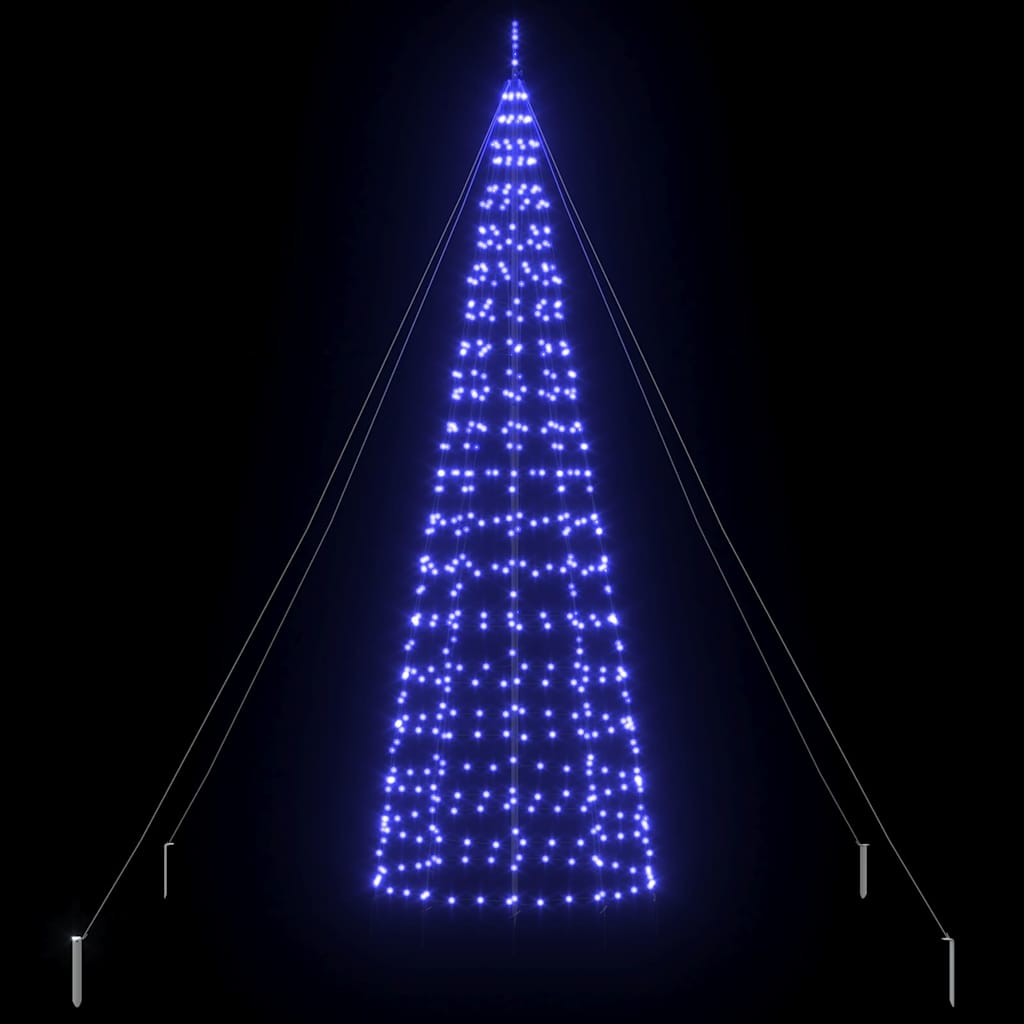 LED Weihnachtsbaum mit Erdspießen Blau 400 cm Eisen