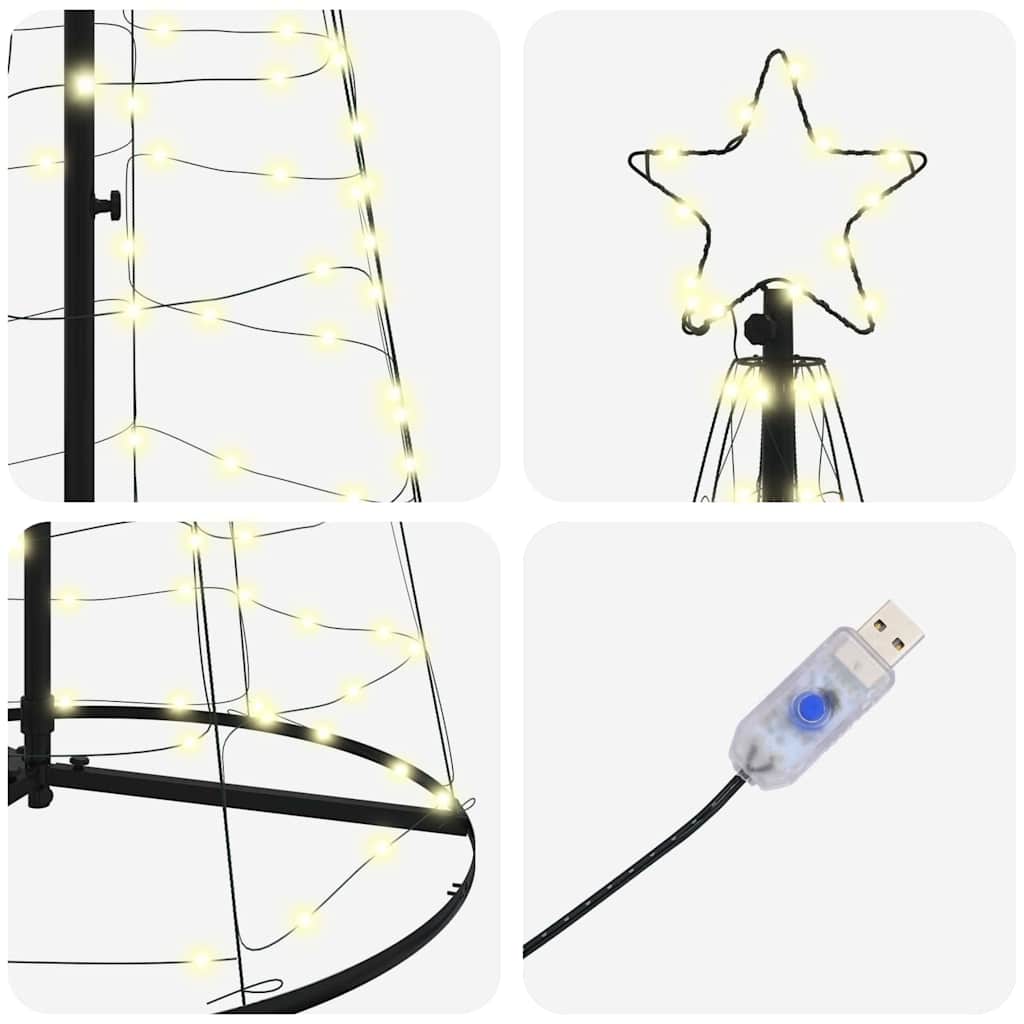 LED-Weihnachtsbaum mit 390 LEDs Warmes Weiß 250 cm Eisen