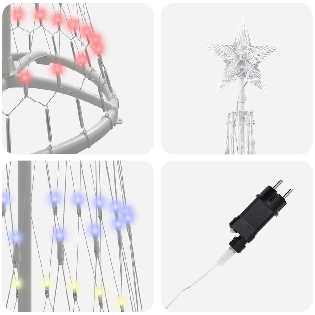 LED-Weihnachtsbaum Mehrfarbig 51 x 51 x 190 cm Metall