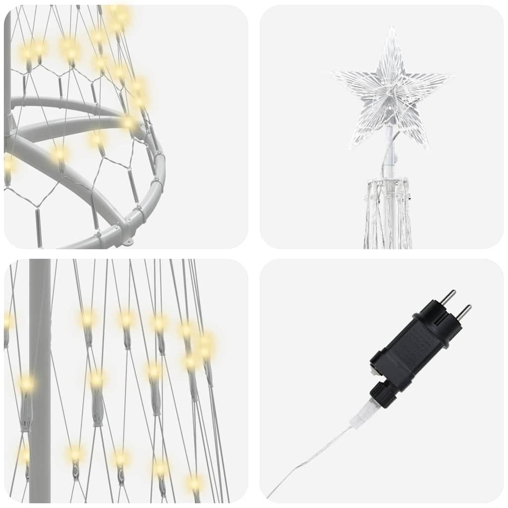 LED-Weihnachtsbaum mit 290 LEDs Warmes Weiß 250 cm Metall
