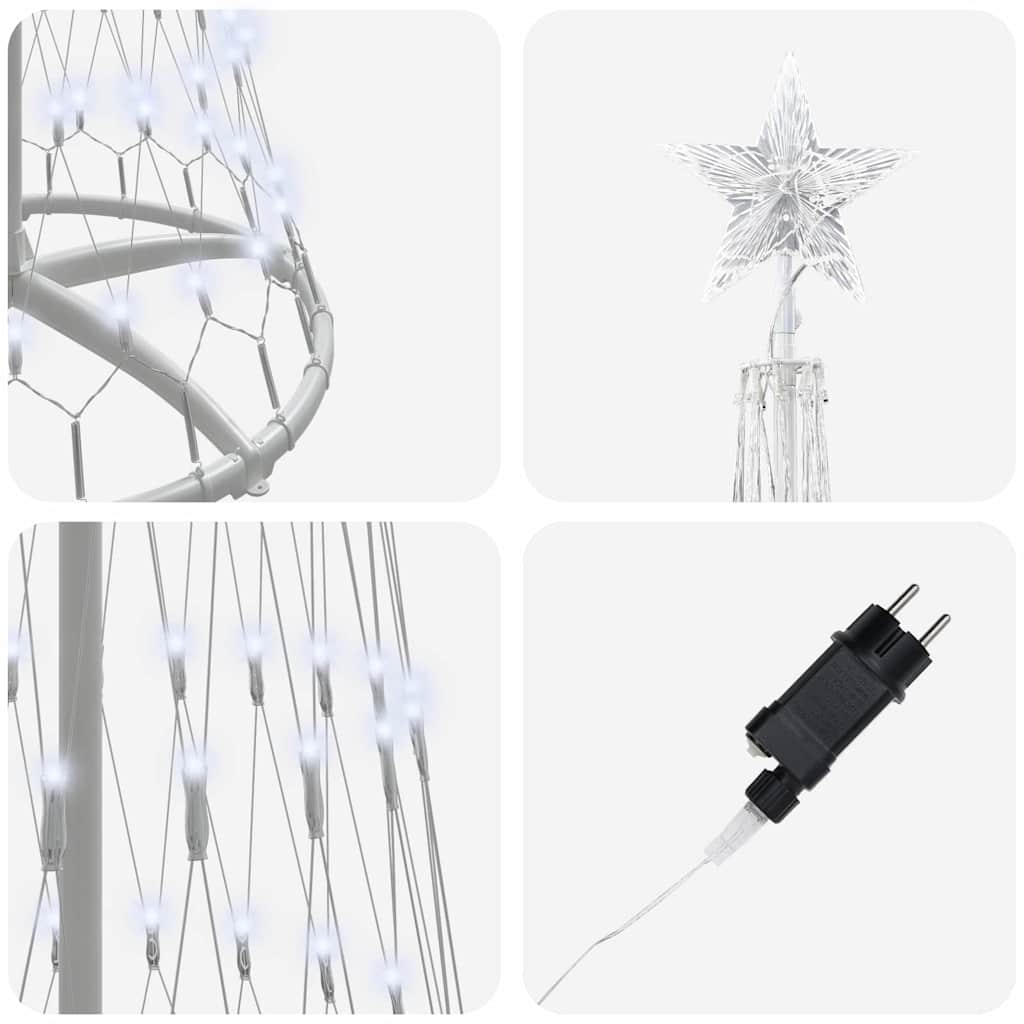 LED-Weihnachtsbaum mit 290 LEDs Kaltweiß 250 cm Metall