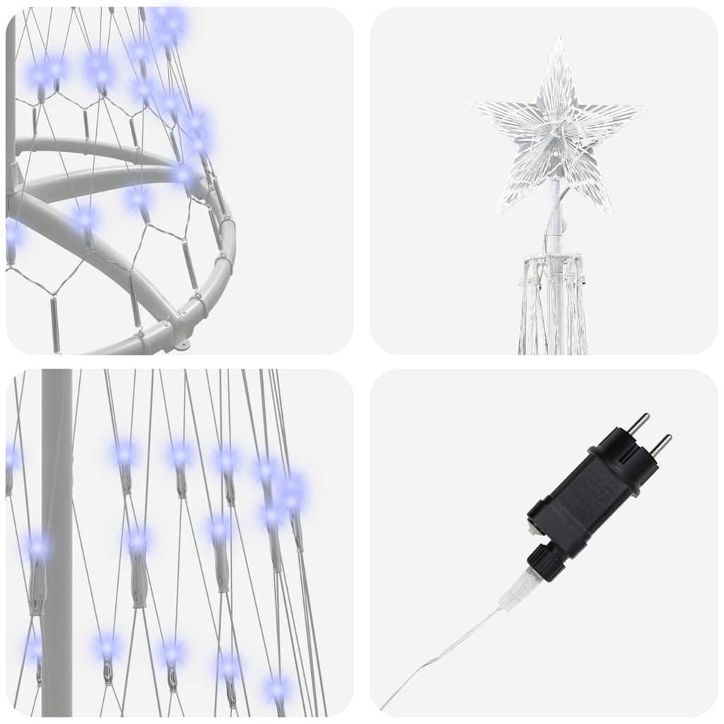 LED-Weihnachtsbaum mit 290 LEDs mit Ständer Blau 250 cm Metall