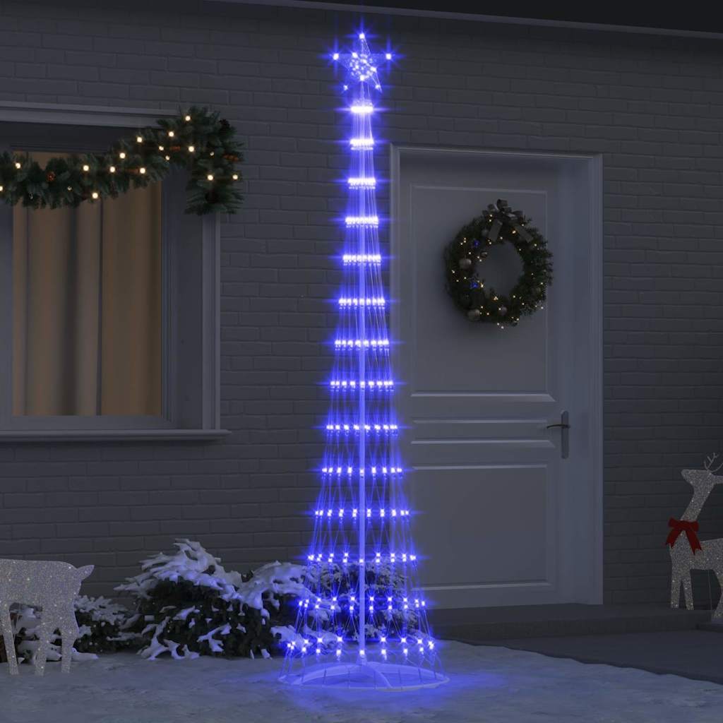 LED-Weihnachtsbaum mit 290 LEDs mit Ständer Blau 250 cm Metall