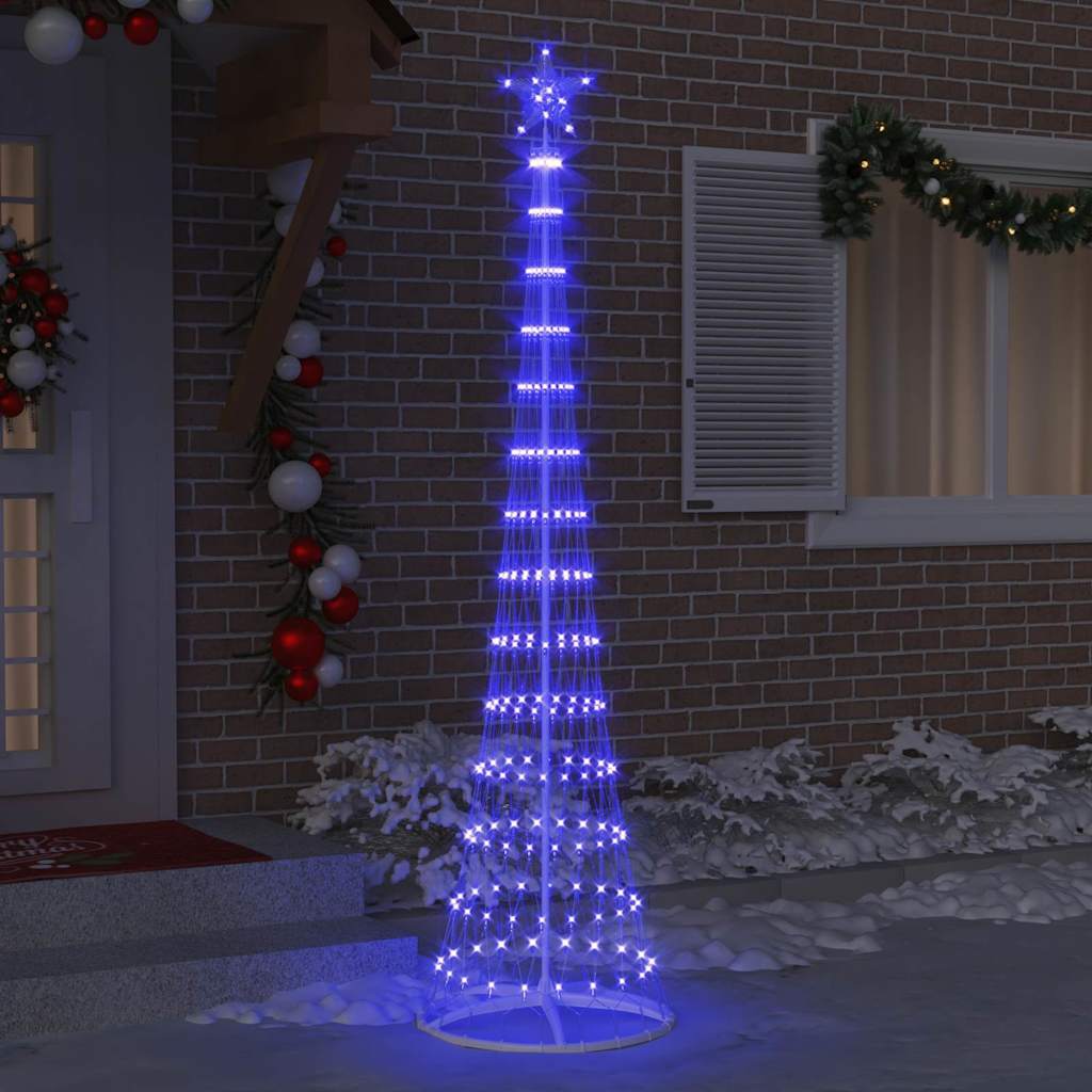 LED-Weihnachtsbaum mit 290 LEDs mit Ständer Blau 250 cm Metall
