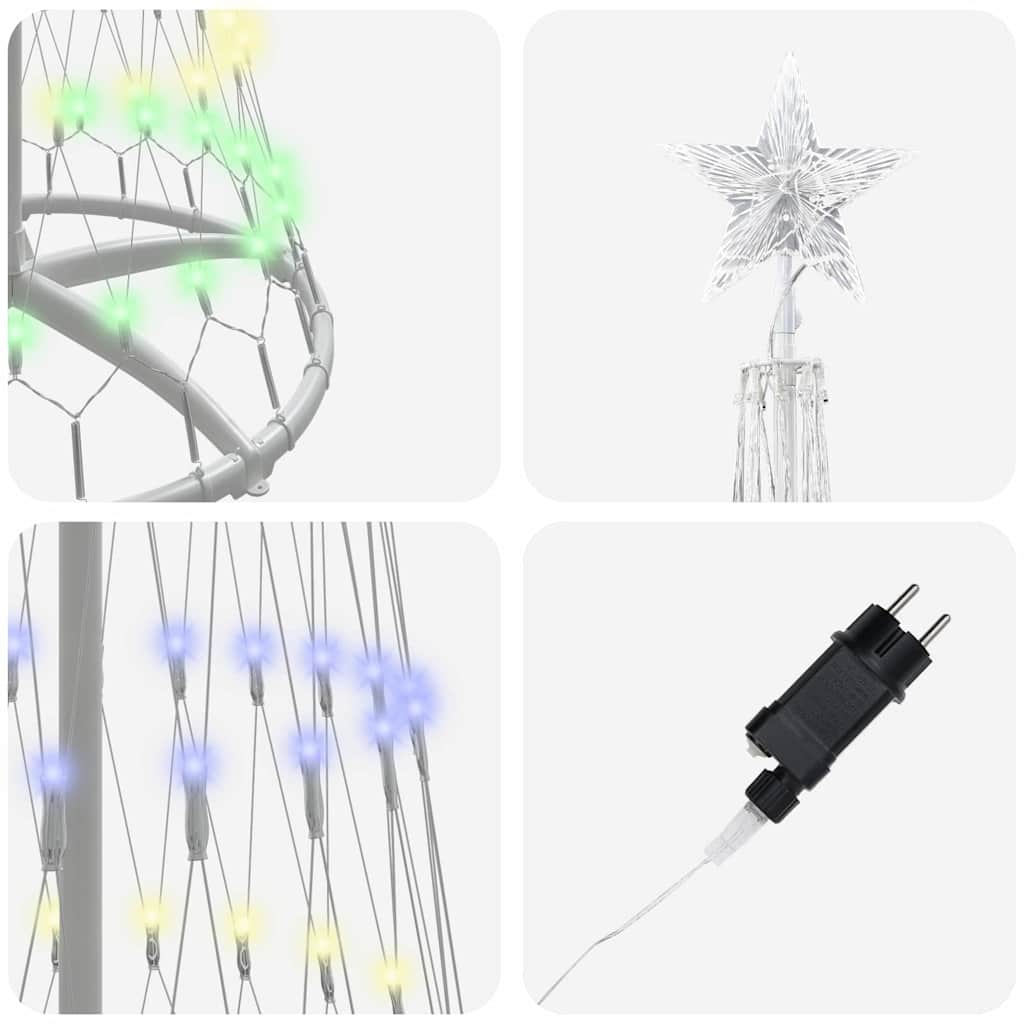 LED-Weihnachtsbaum mit 290 LEDs Mehrfarbig 250 cm Metall