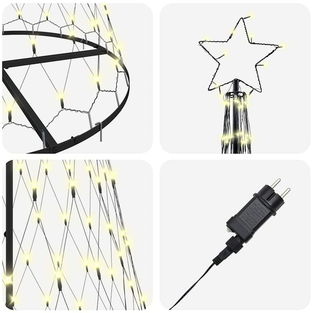 LED-Weihnachtsbaum mit 295 LEDs Warmes Weiß 250 cm Metall