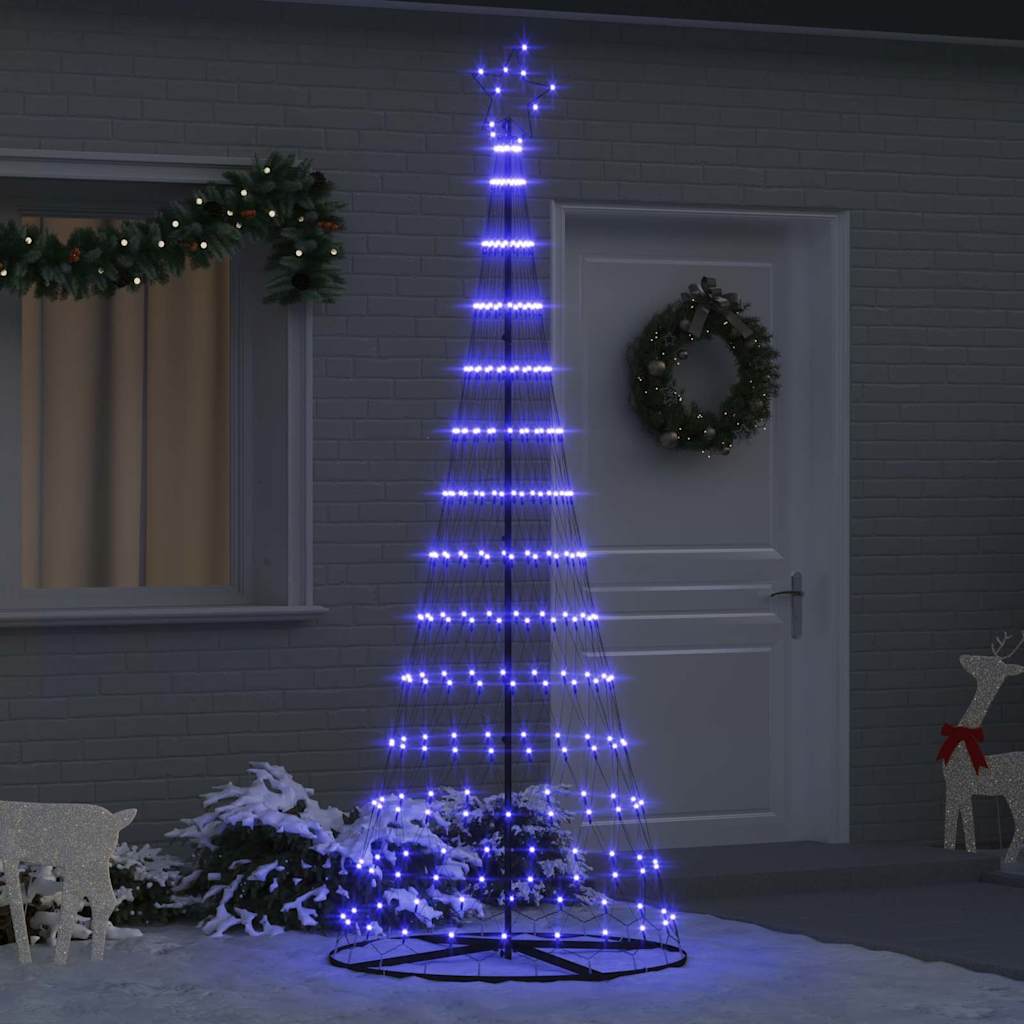 LED-Weihnachtsbaum mit 295 LEDs mit Ständer Blau 250 cm Metall