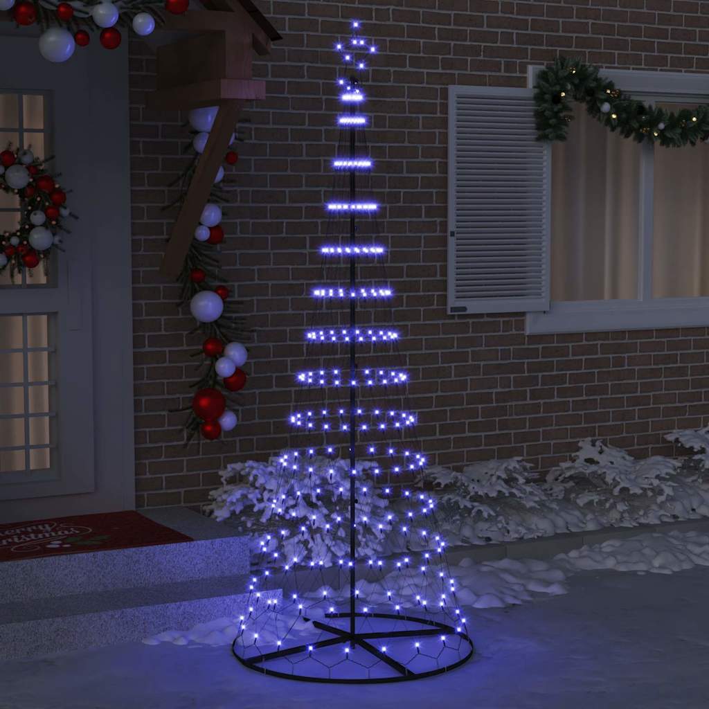 LED-Weihnachtsbaum mit 295 LEDs mit Ständer Blau 250 cm Metall