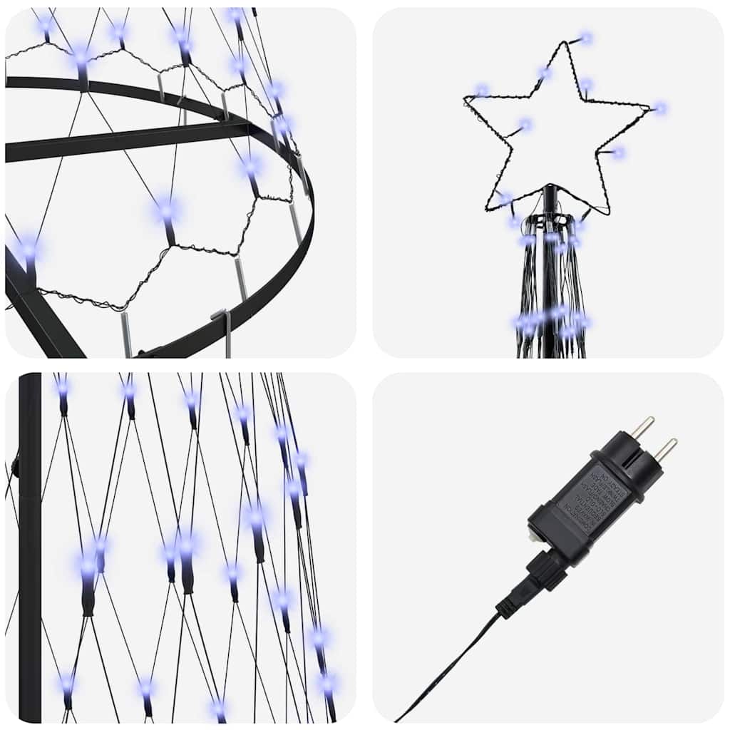 LED-Weihnachtsbaum mit 355 LEDs Blau 302,5 cm Metall