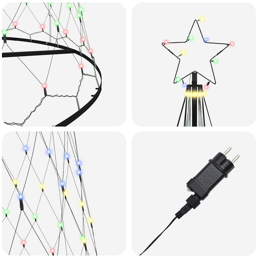 LED-Weihnachtsbaum mit 455 LEDs Mehrfarbig 399 cm Metall