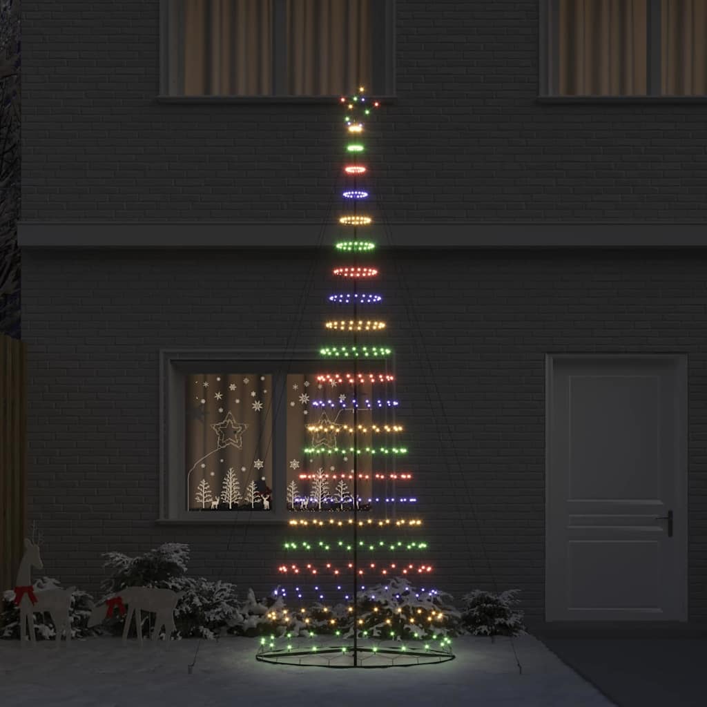 LED-Weihnachtsbaum mit 455 LEDs Mehrfarbig 399 cm Metall