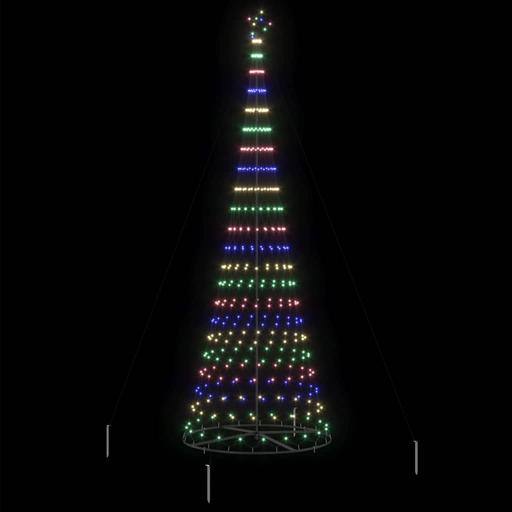 LED-Weihnachtsbaum mit 455 LEDs Mehrfarbig 399 cm Metall