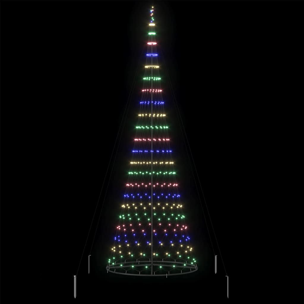 LED-Weihnachtsbaum mit 455 LEDs Mehrfarbig 399 cm Metall