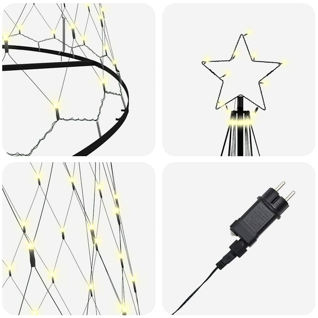 LED-Weihnachtsbaum mit 555 LEDs Warmes Weiß 500 cm Metall