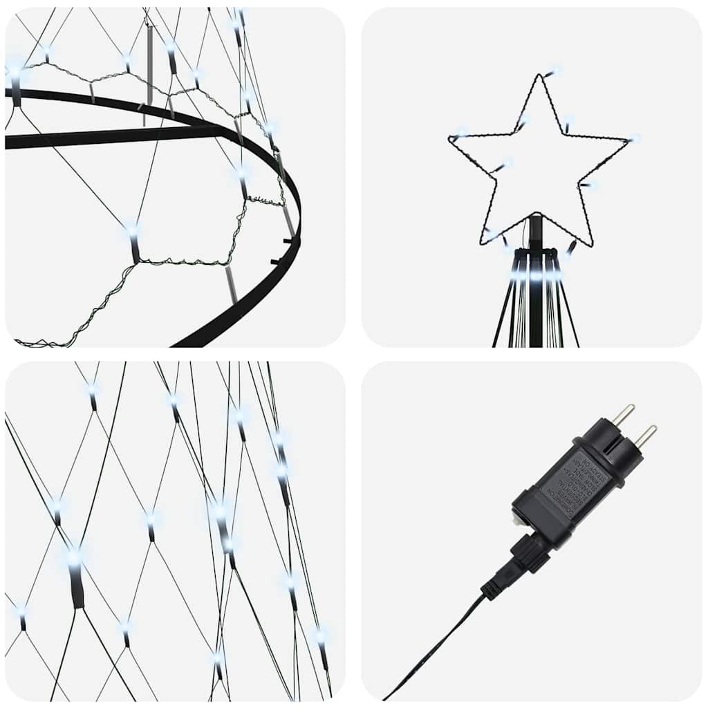 LED-Weihnachtsbaum mit 555 LEDs Kaltweiß 500 cm Metall