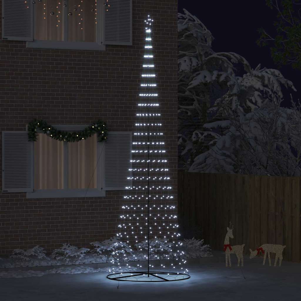 LED-Weihnachtsbaum mit 555 LEDs Kaltweiß 500 cm Metall