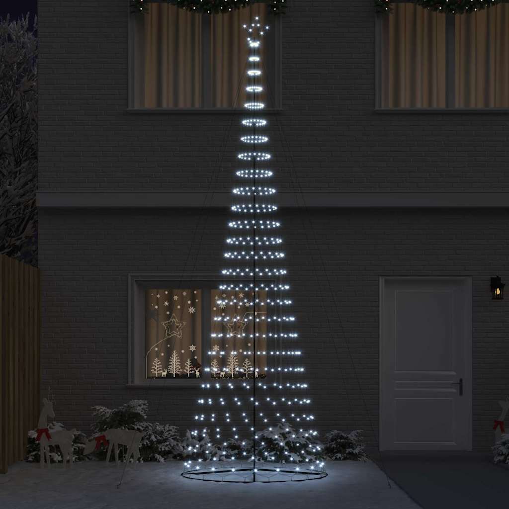 LED-Weihnachtsbaum mit 555 LEDs Kaltweiß 500 cm Metall