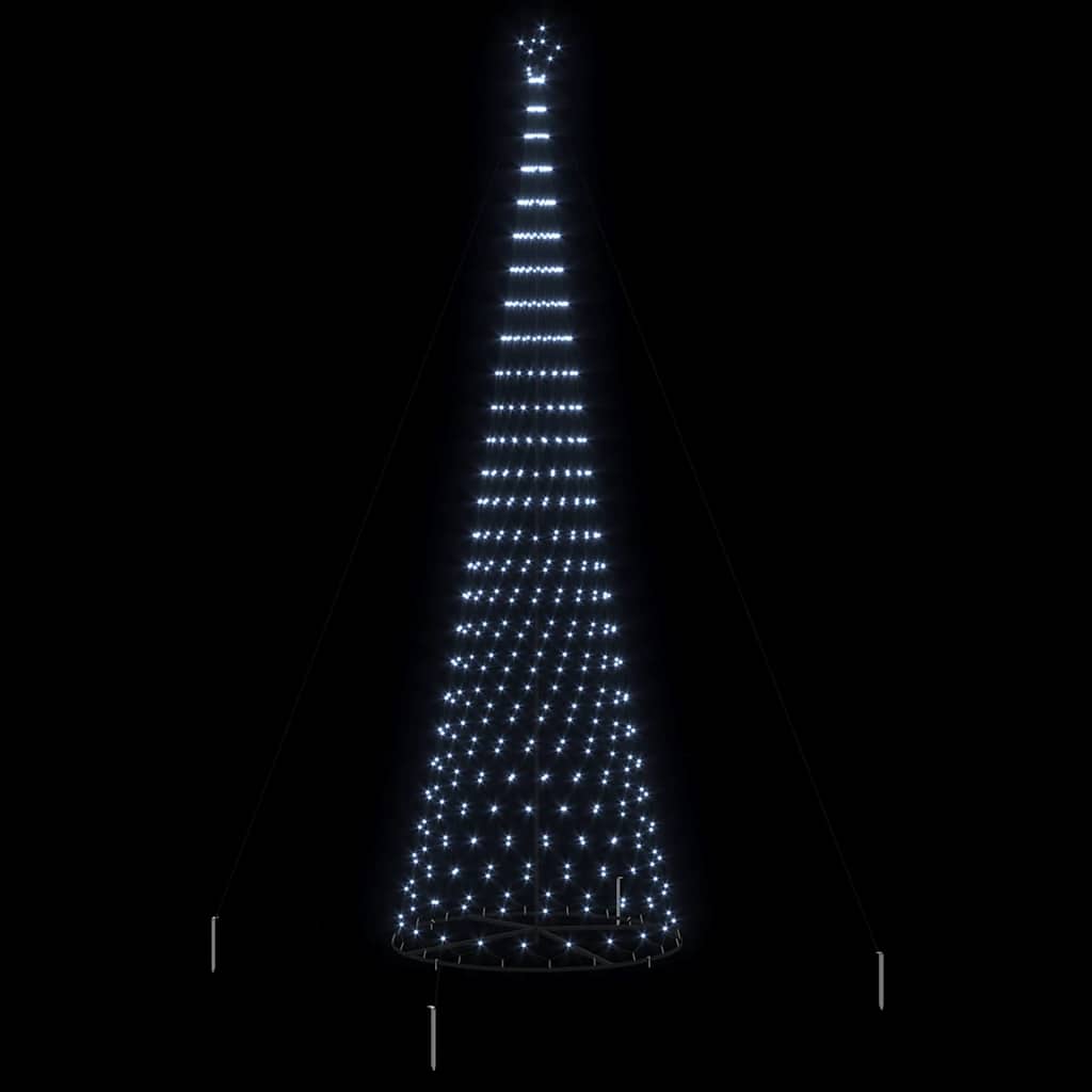 LED-Weihnachtsbaum mit 555 LEDs Kaltweiß 500 cm Metall