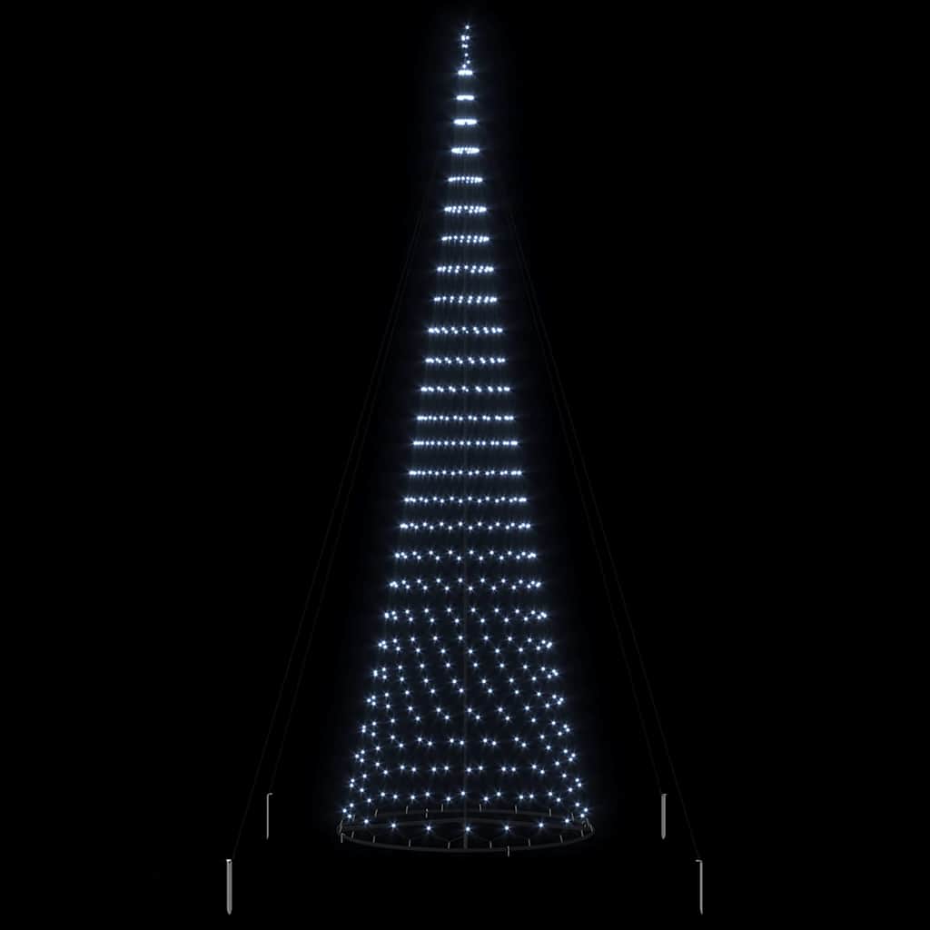 LED-Weihnachtsbaum mit 555 LEDs Kaltweiß 500 cm Metall