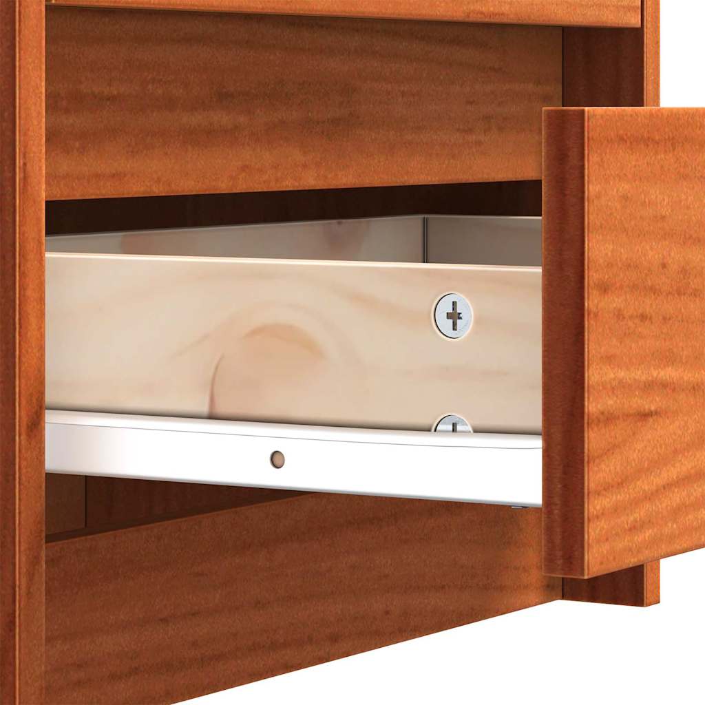 Nachttische 2 pcs Wachsbraun 40 x 30.5 x 35.5 cm Kiefernholz