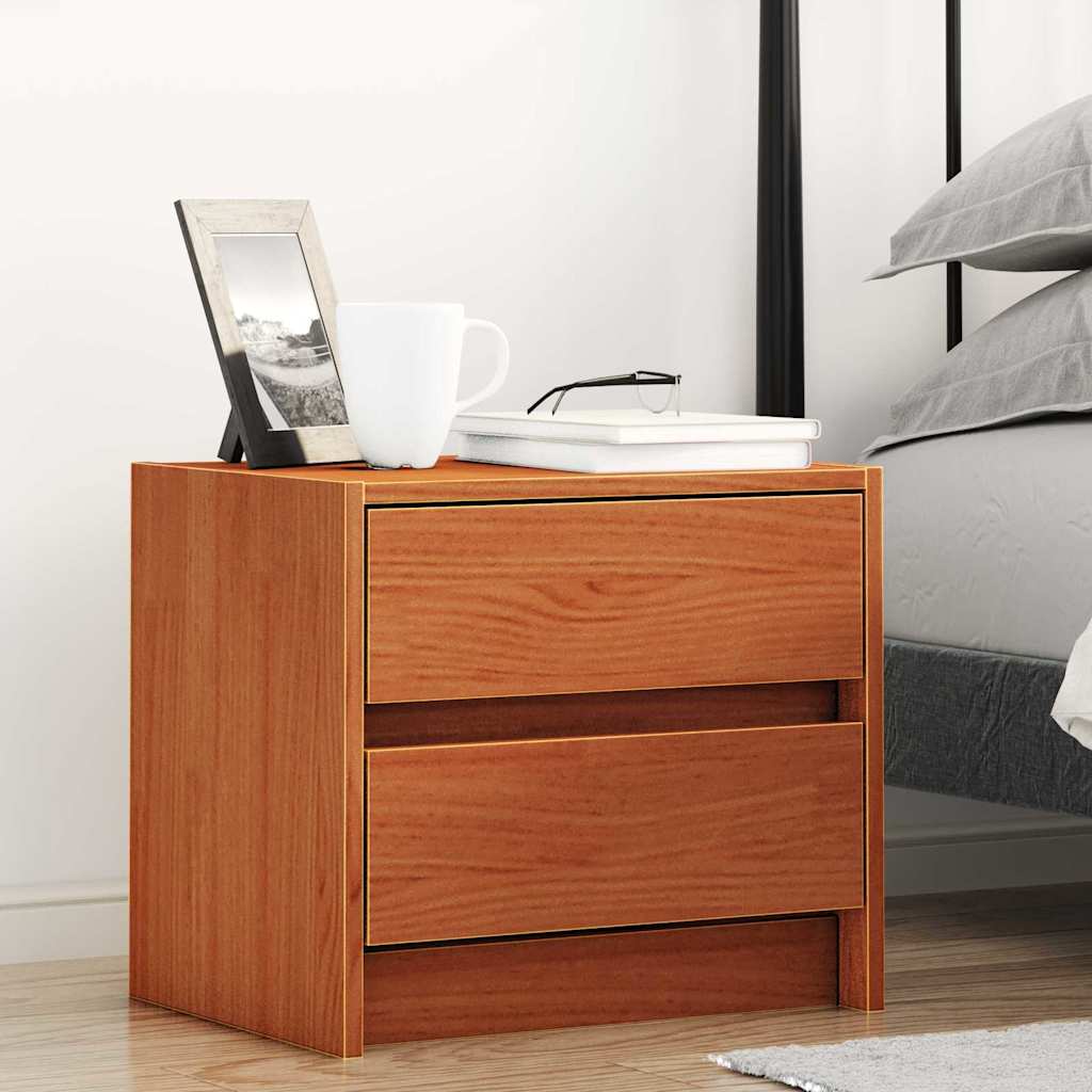 Nachttische 2 pcs Wachsbraun 40 x 30.5 x 35.5 cm Kiefernholz