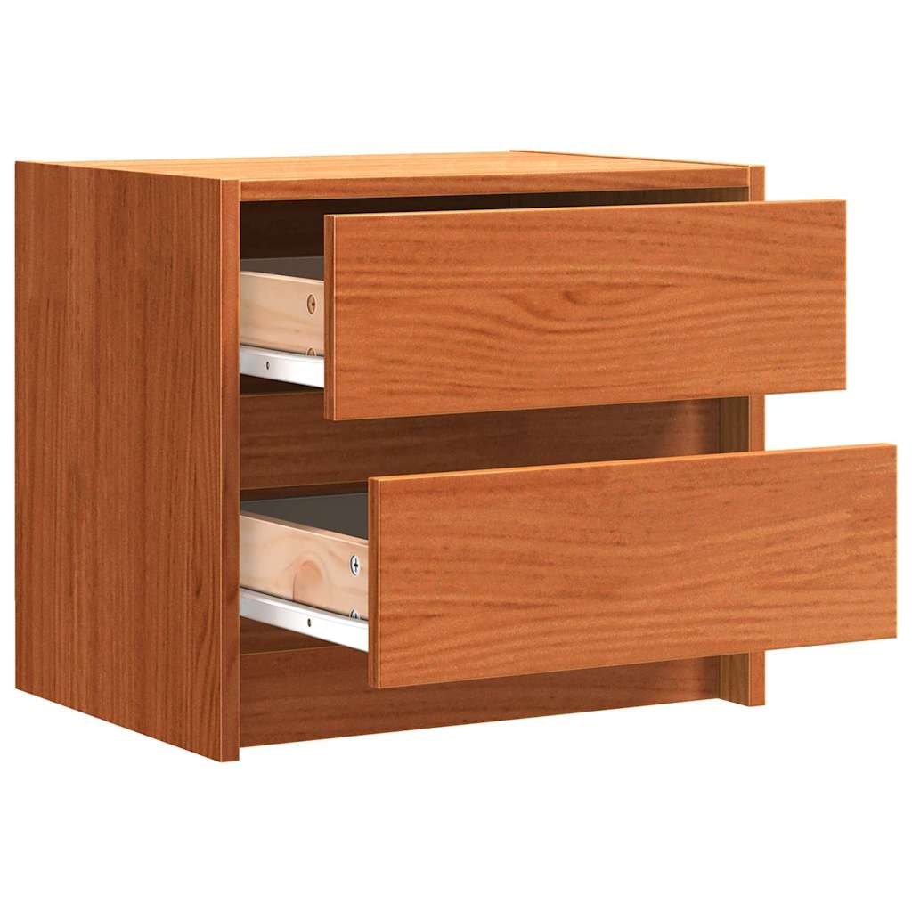 Nachttische 2 pcs Wachsbraun 40 x 30.5 x 35.5 cm Kiefernholz