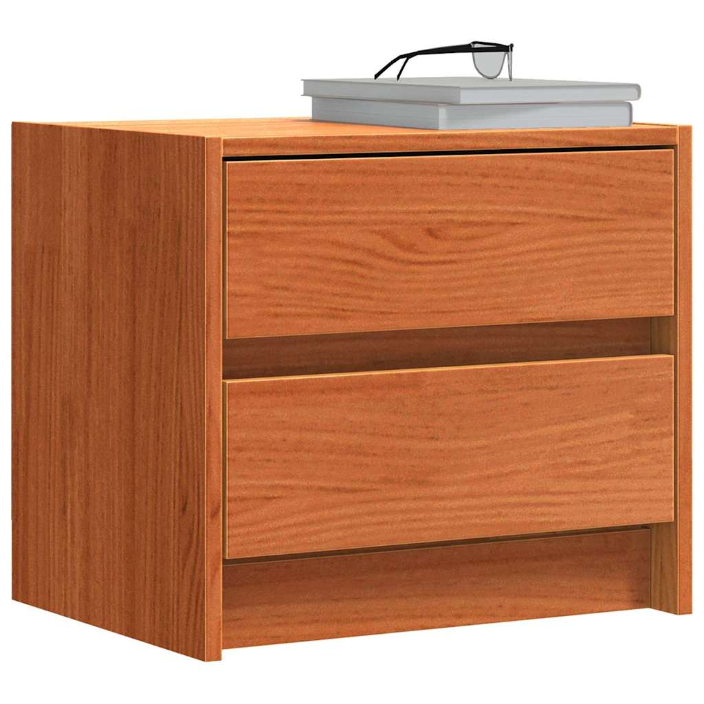 Nachttische 2 pcs Wachsbraun 40 x 30.5 x 35.5 cm Kiefernholz