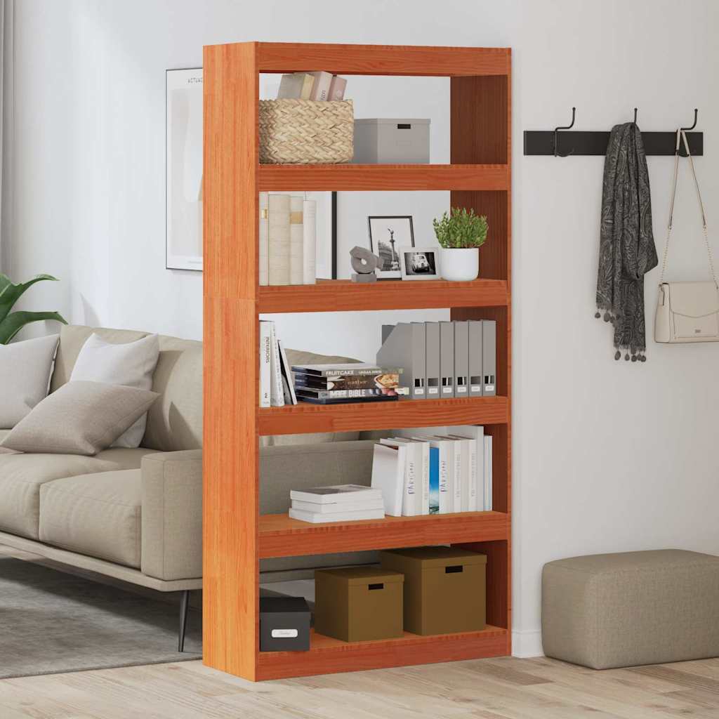 Bücherregal Wachsbraun 80 x 30 x 167,5 cm Massives Kiefernholz