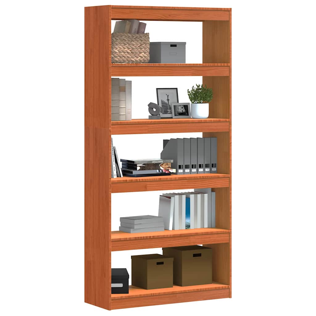Bücherregal Wachsbraun 80 x 30 x 167,5 cm Massives Kiefernholz