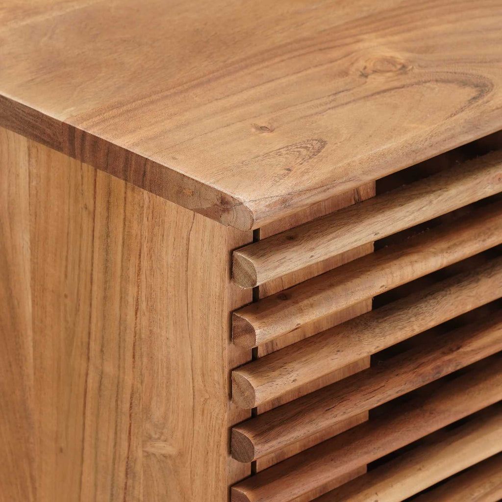Handgefertigter Beistelltisch Teakbraun 100 x 30 x 75 cm
