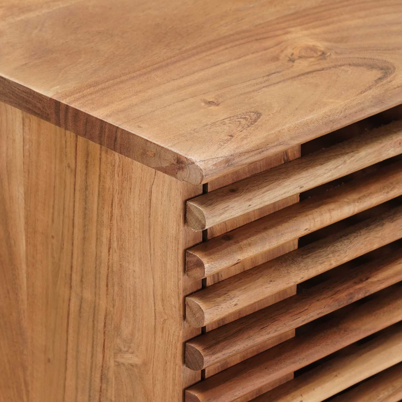 Handgefertigter Beistelltisch Teakbraun 100 x 30 x 75 cm