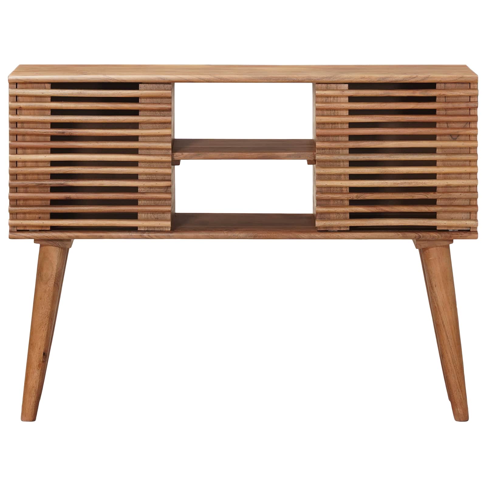 Handgefertigter Beistelltisch Teakbraun 100 x 30 x 75 cm