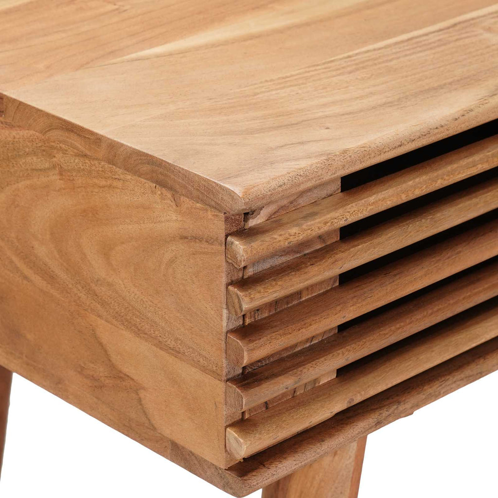 Handgemachter Schreibtisch Teakbraun Massivholz Akazie