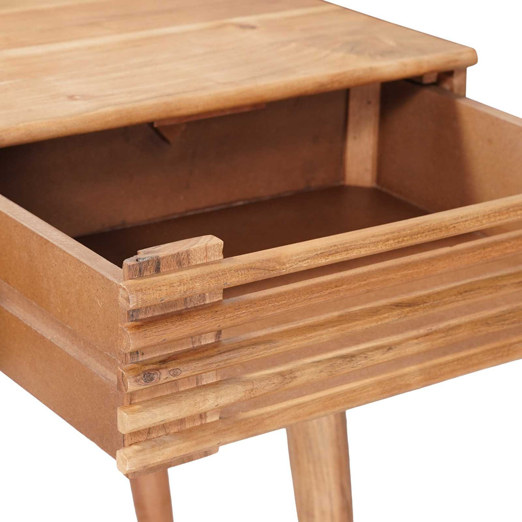Handgemachter Schreibtisch Teakbraun Massivholz Akazie