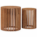 Handgefertigtes Beistelltisch-Set 2 pcs Teakbraun