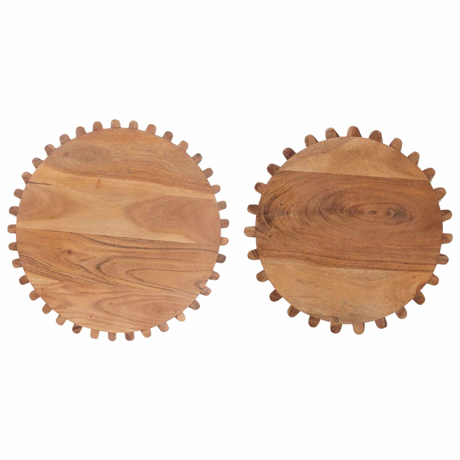 Handgefertigtes Beistelltisch-Set 2 pcs Teakbraun