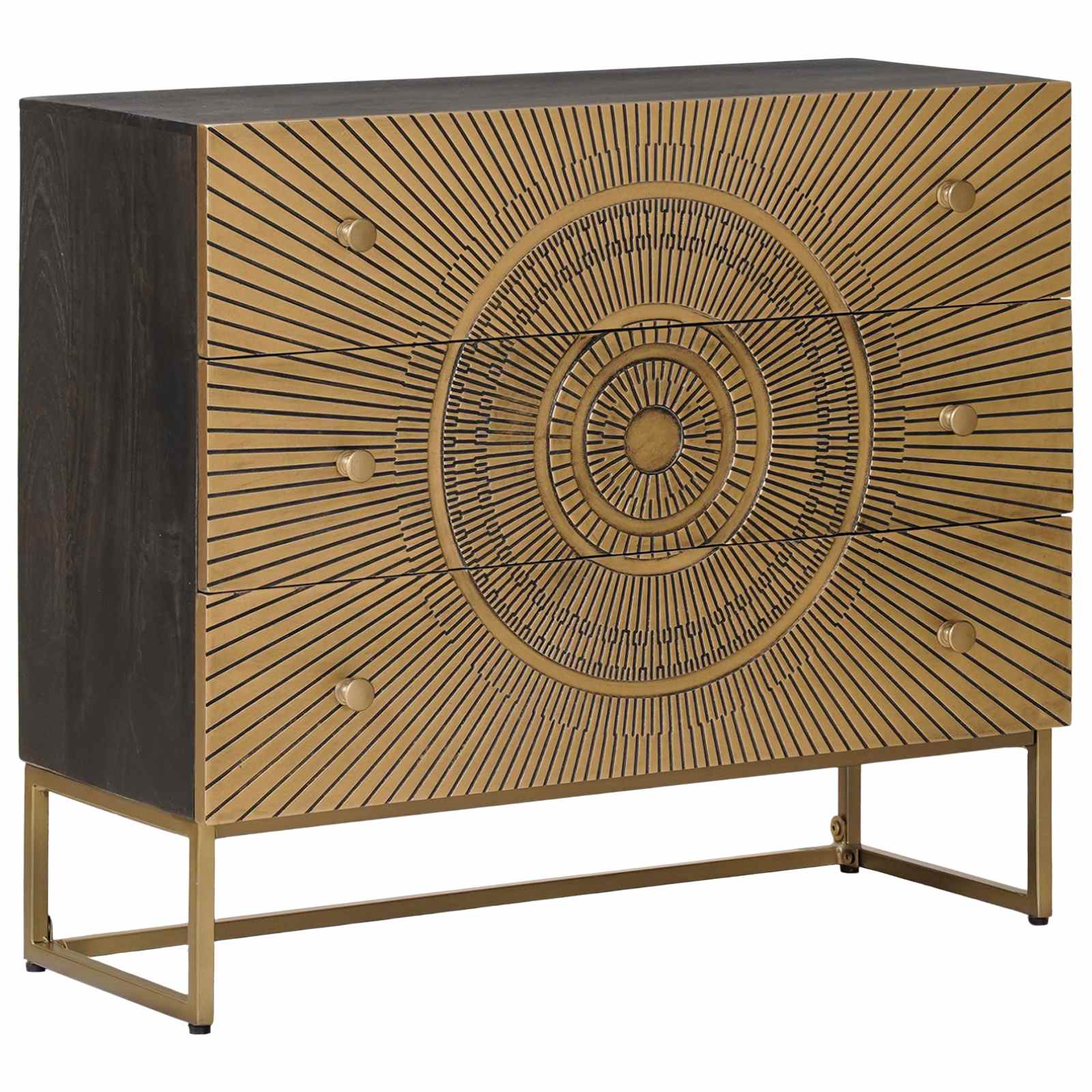 Schubladenschrank mit Schubladen Messing 75 x 30 x 65 cm