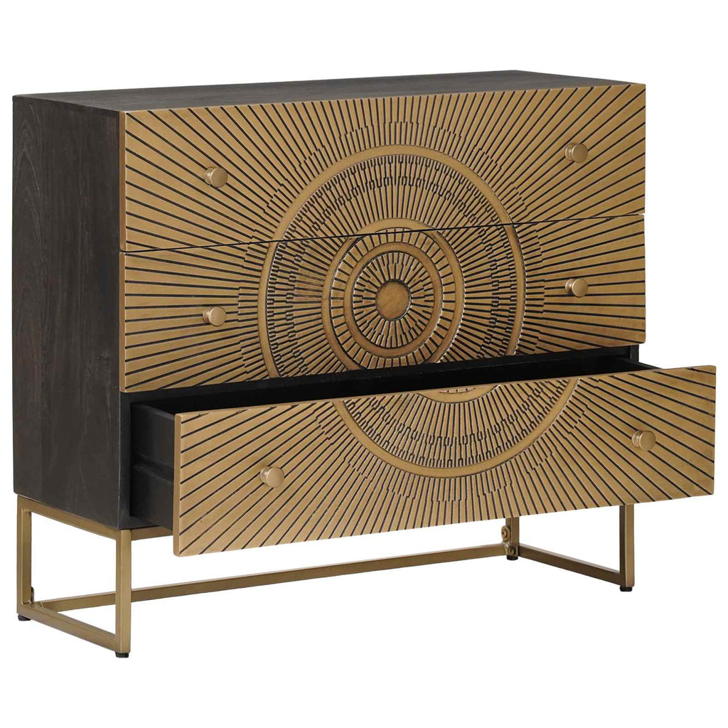 Schubladenschrank mit Schubladen Messing 75 x 30 x 65 cm