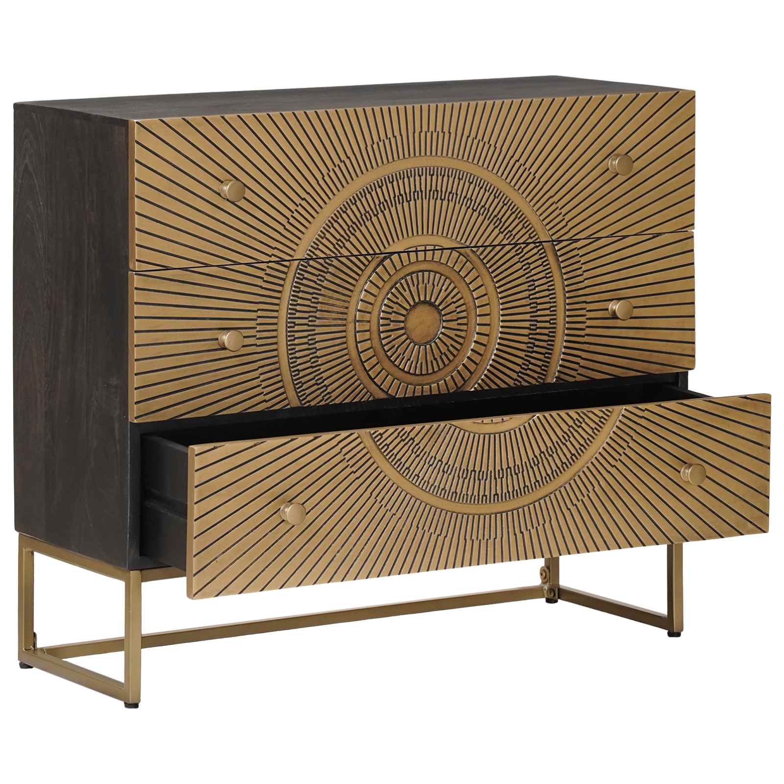 Schubladenschrank mit Schubladen Messing 75 x 30 x 65 cm
