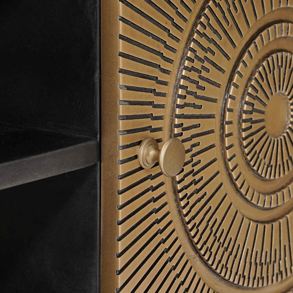 TV-Schränk mit Regal mit Speicher Messing 105 x 30 x 35 cm