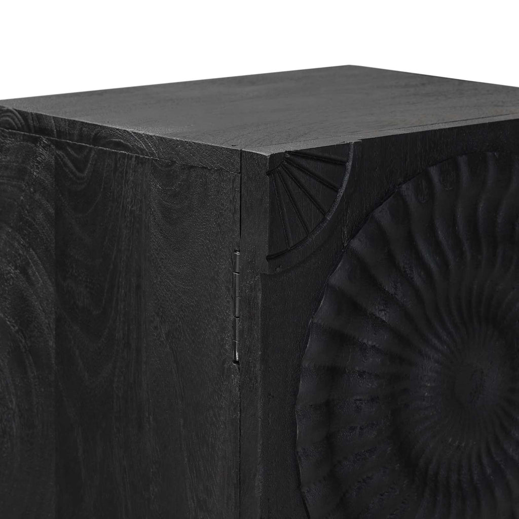 Highboard Schwarz 35 x 30 x 120 cm