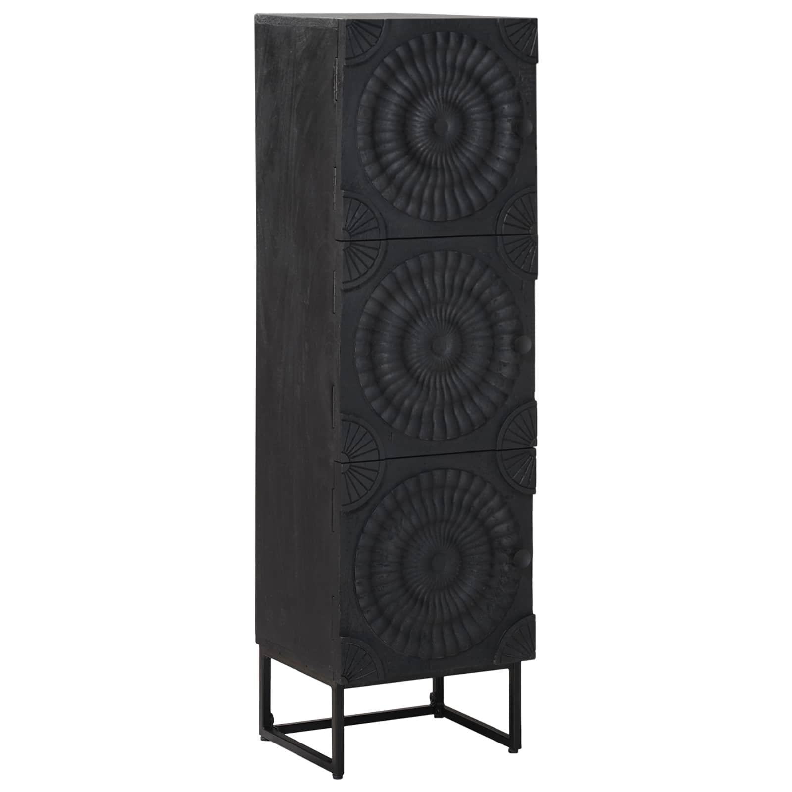 Highboard Schwarz 35 x 30 x 120 cm