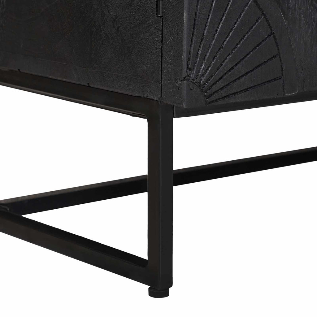 Highboard Schwarz 55 x 30 x 95 cm