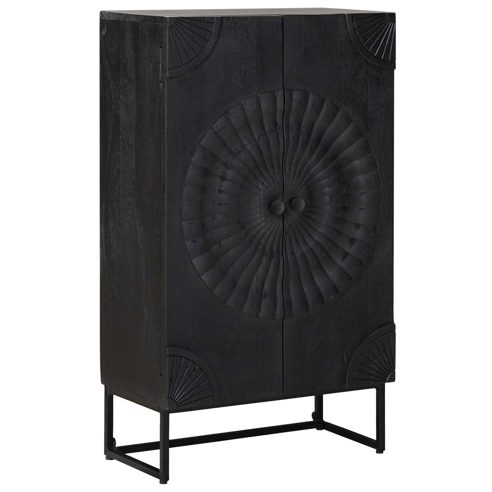 Highboard Schwarz 55 x 30 x 95 cm