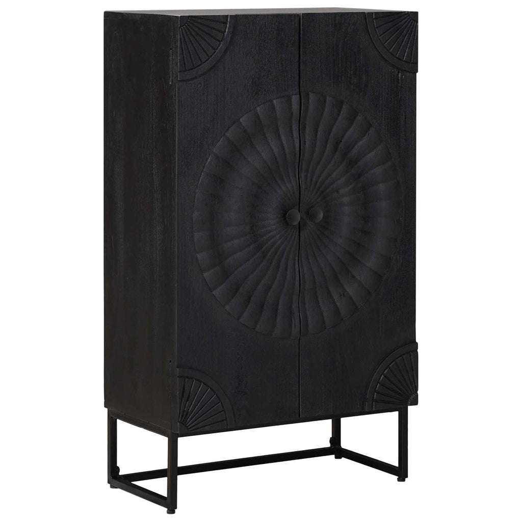 Highboard Schwarz 55 x 30 x 95 cm