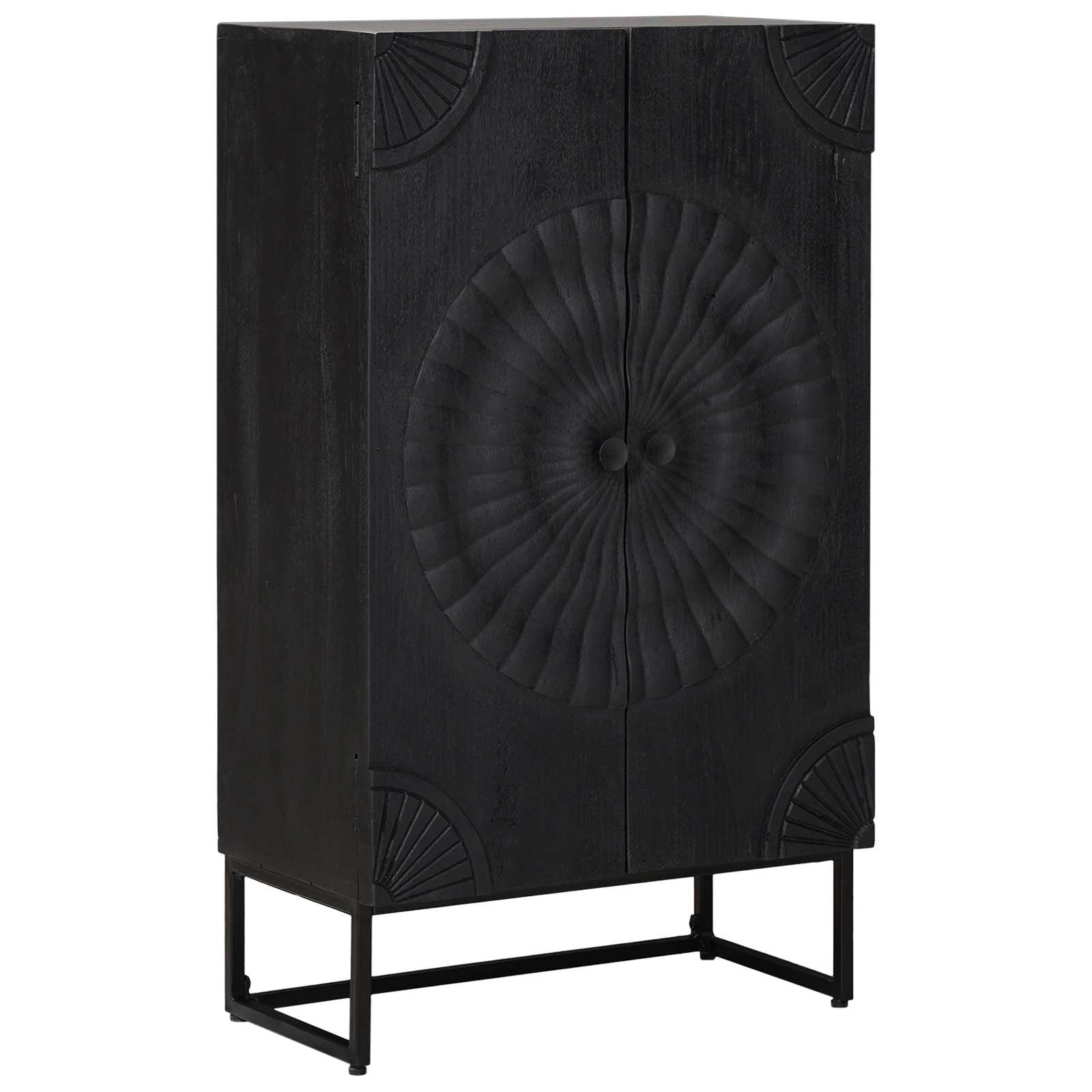 Highboard Schwarz 55 x 30 x 95 cm