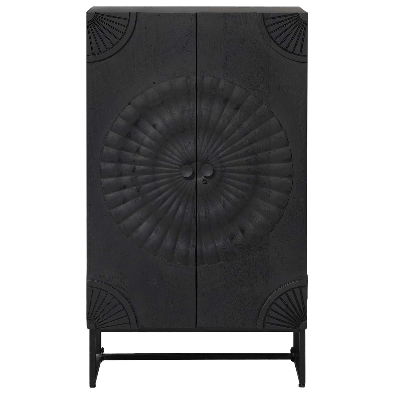 Highboard Schwarz 55 x 30 x 95 cm