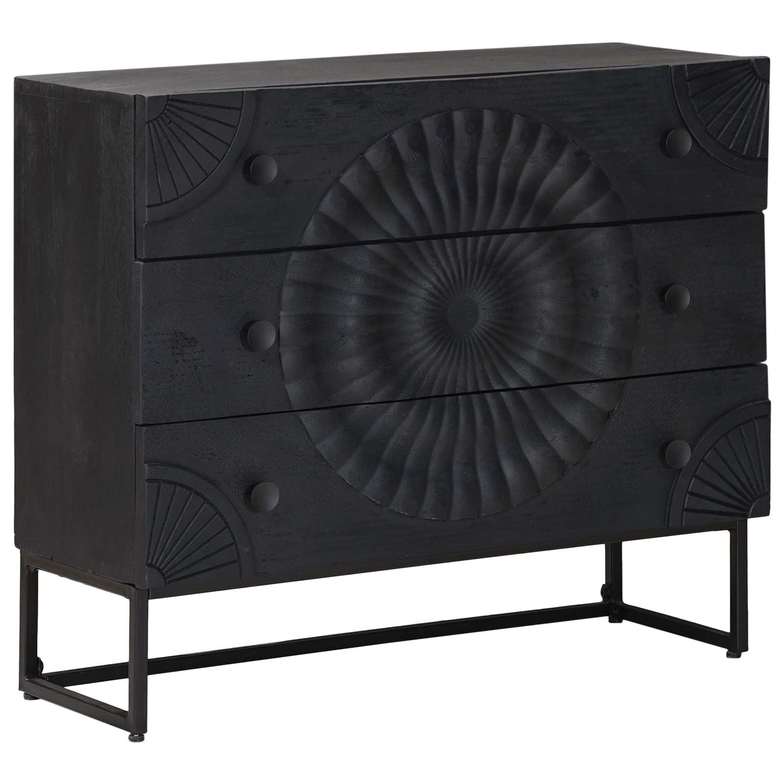 Schubladenschrank mit Schubladen Schwarz 75 x 30 x 65 cm